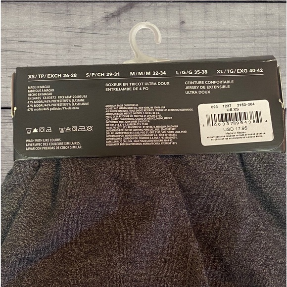 NWT - AEO Men’s Ultra Soft Boxer Shorts Hybrids (Heather Grey / XS 26-29W) - Picture 7 of 12